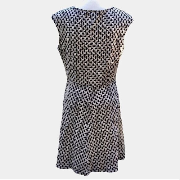 NY & CO IKAT MOROCCAN GEO PRINT COTTON FIT & FLARE MIDI DRESS WITH POCKETS LARGE - Picture 3 of 12